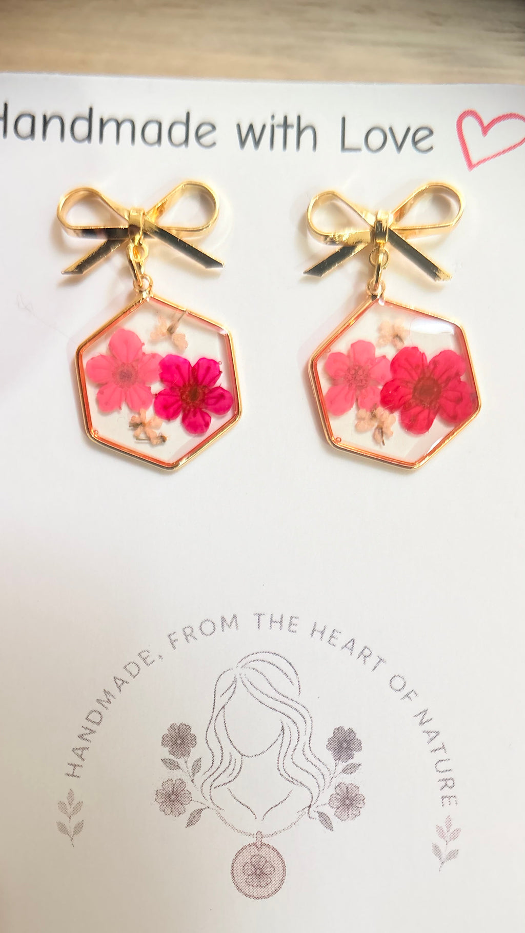 Pink floral hexagon