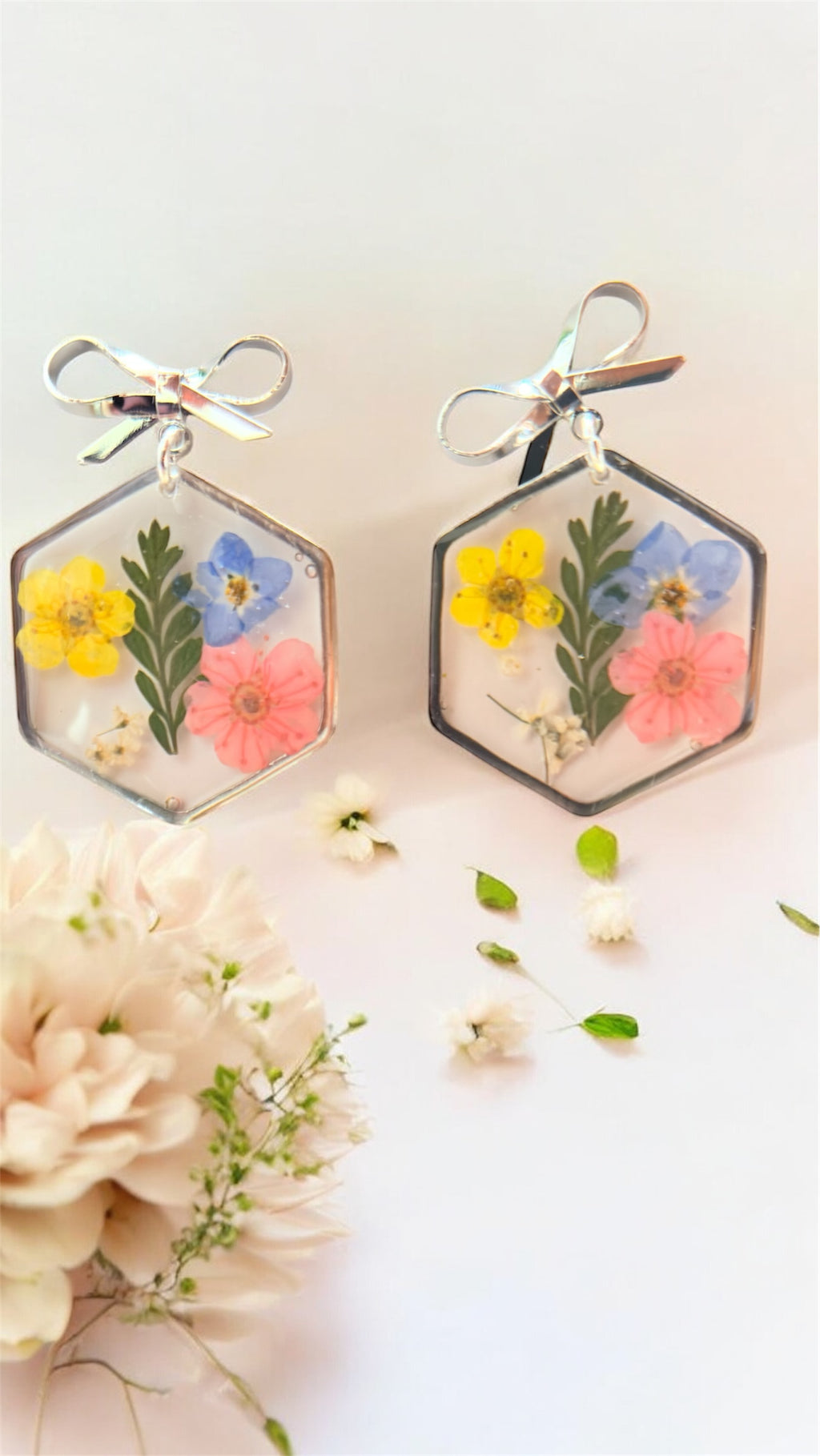 Pastel floral hexagons