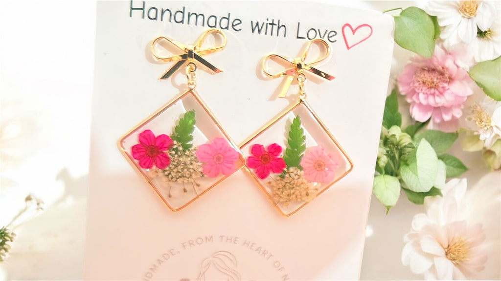 Pink diamond earrings
