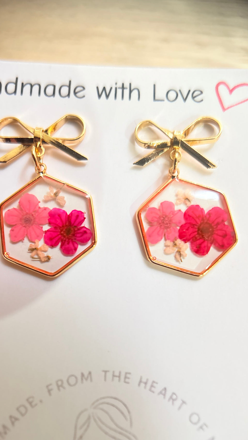 Pink floral hexagon
