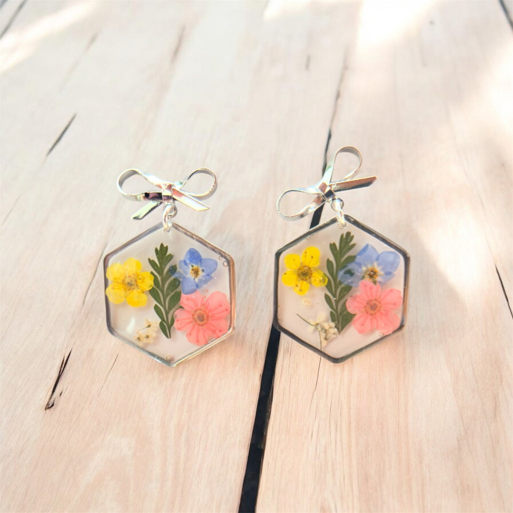 Pastel floral hexagons