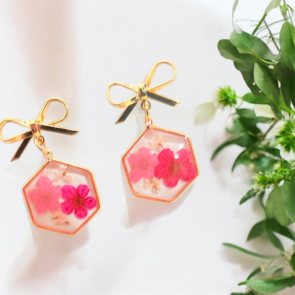 Pink floral hexagon
