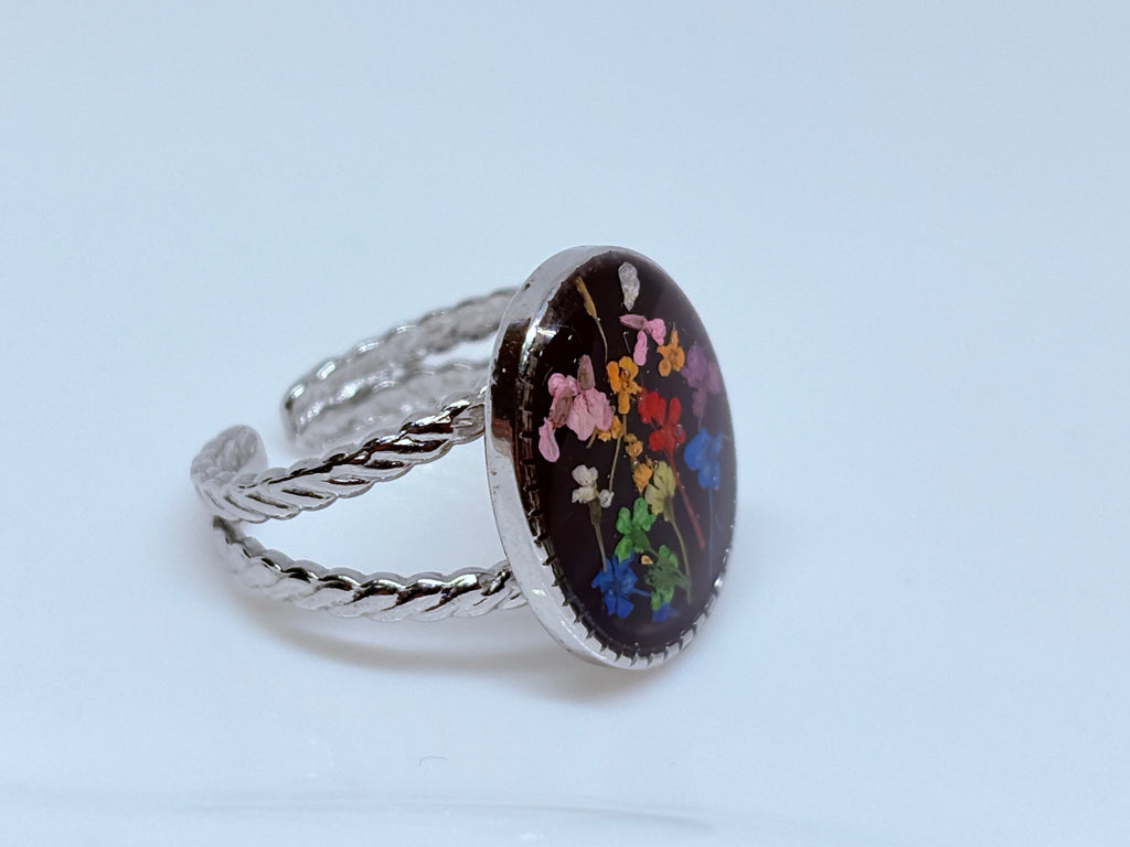 Silver Multicolor Ring