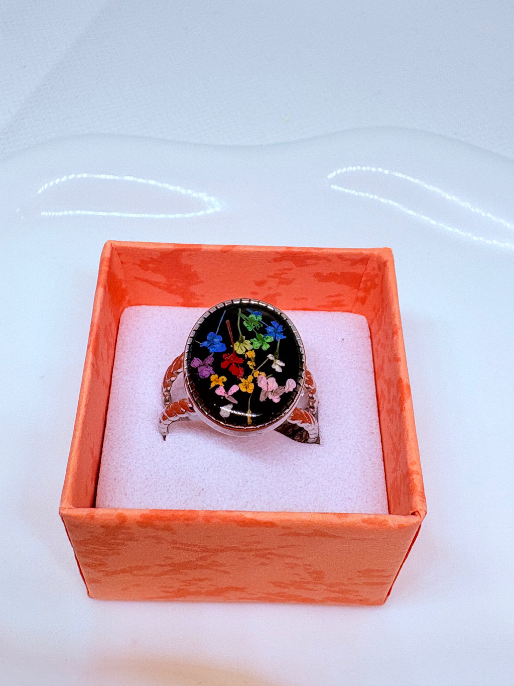 Silver Multicolor Ring