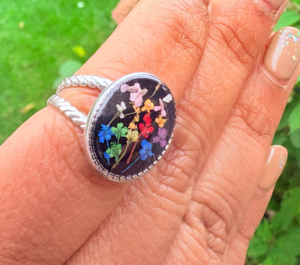 Silver Multicolor Ring
