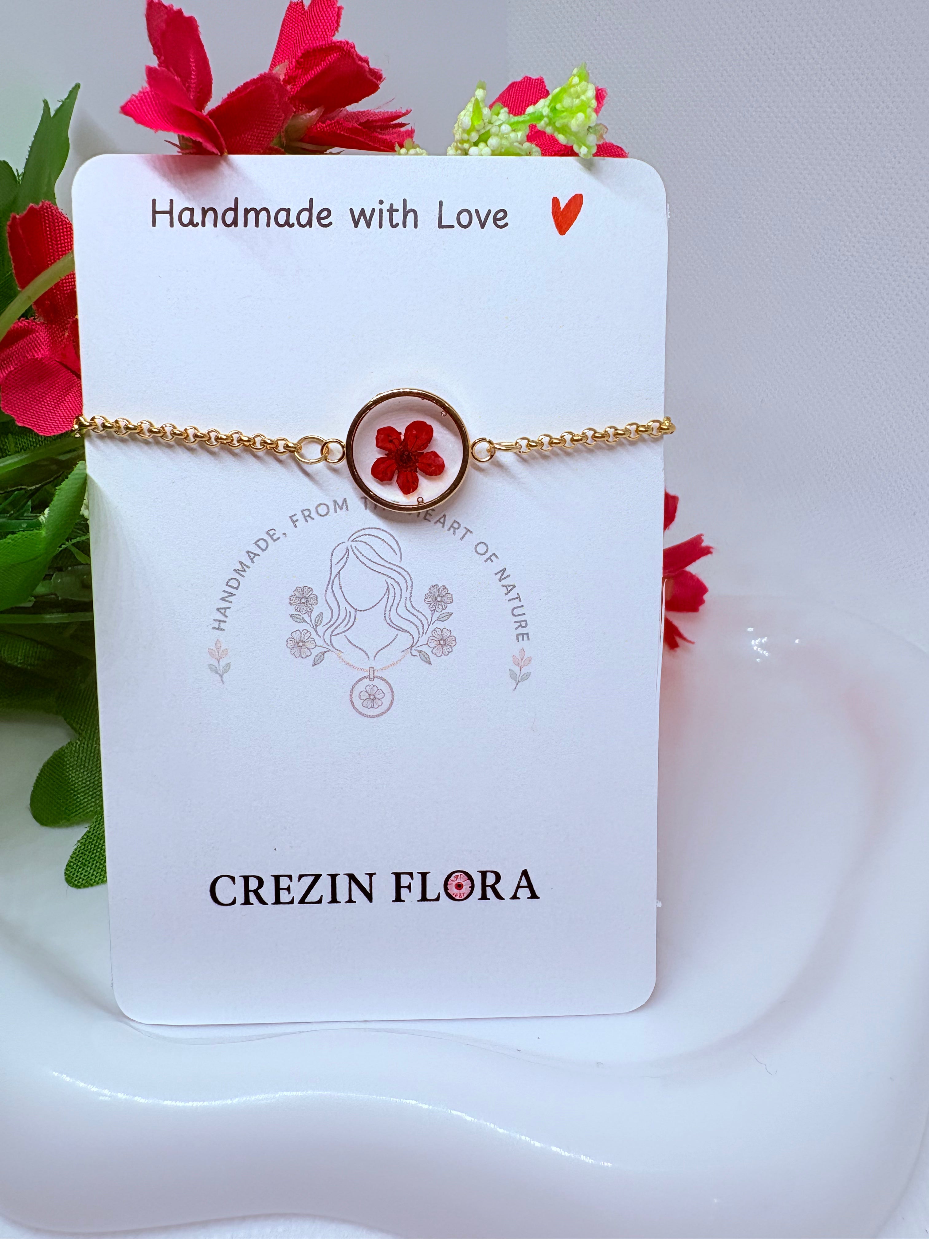 Red Plum Flower Bracelet
