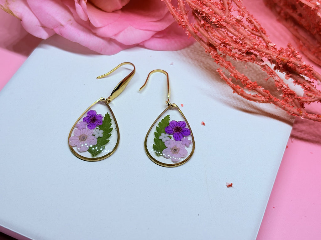 Purple Teardrop Earrings