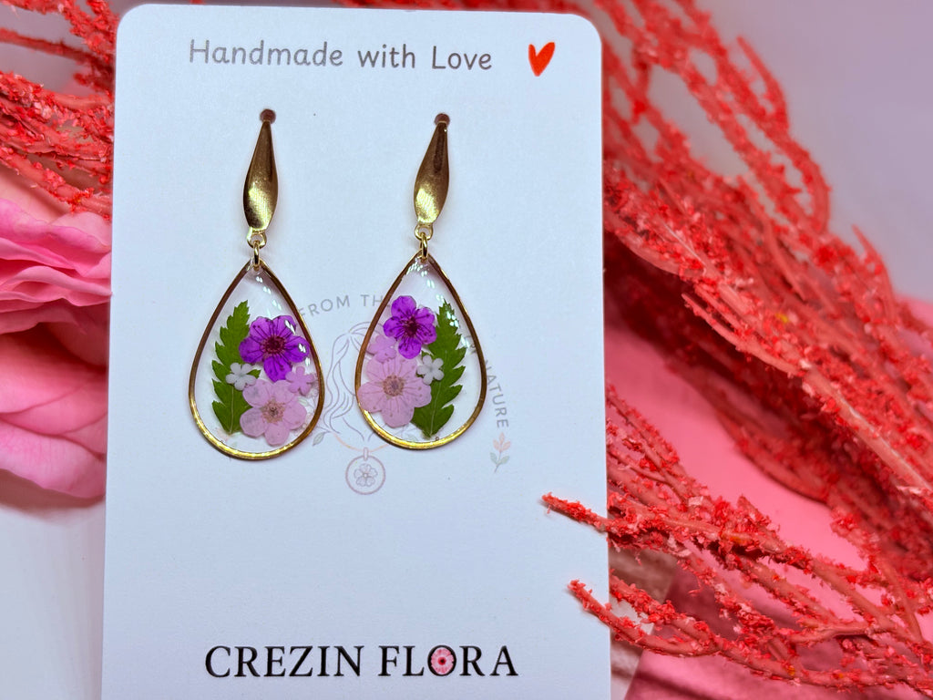 Purple Teardrop Earrings