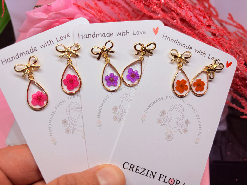 Dainty Bow Narcissus Earrings