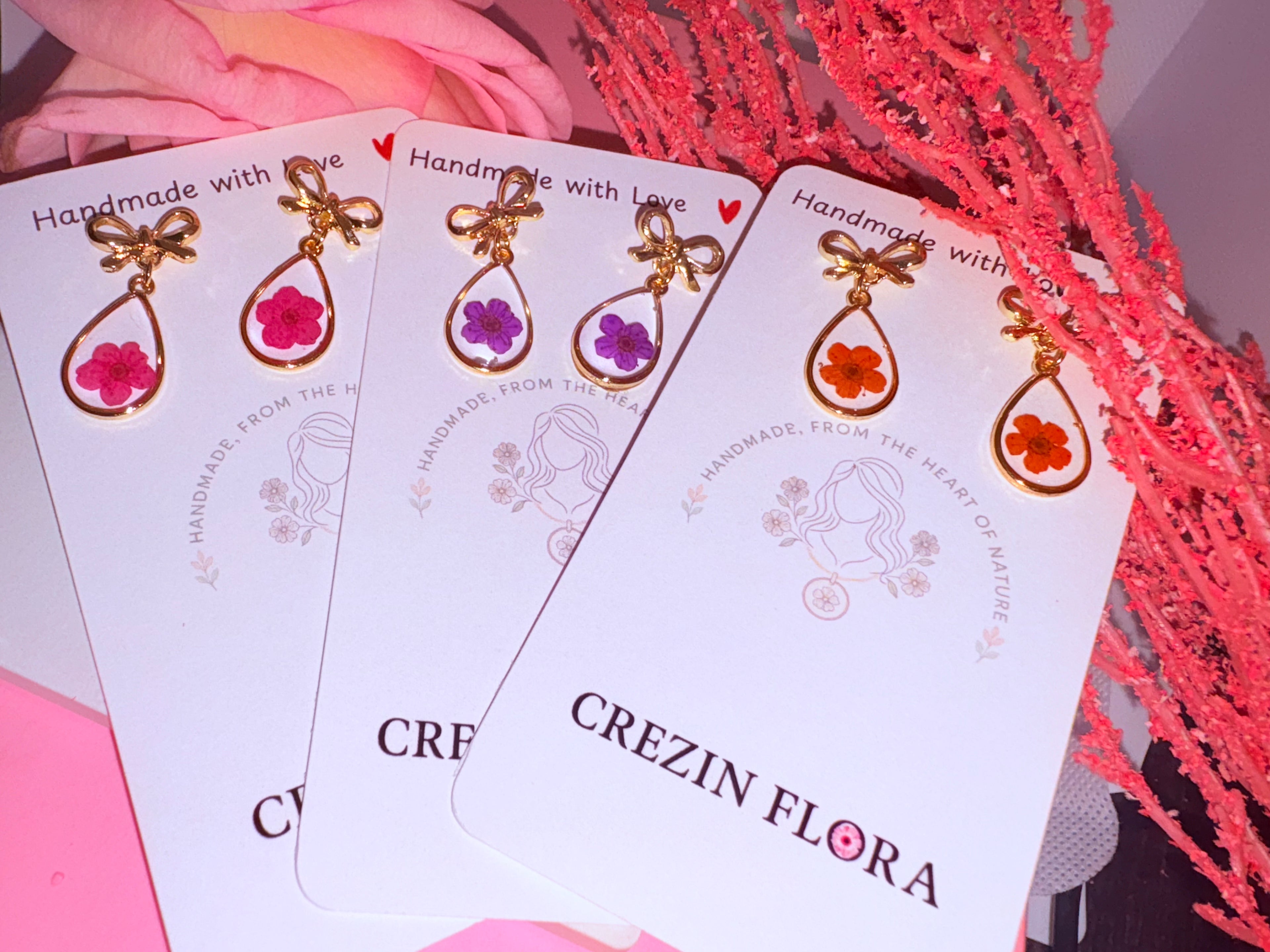 Dainty Bow Narcissus Earrings
